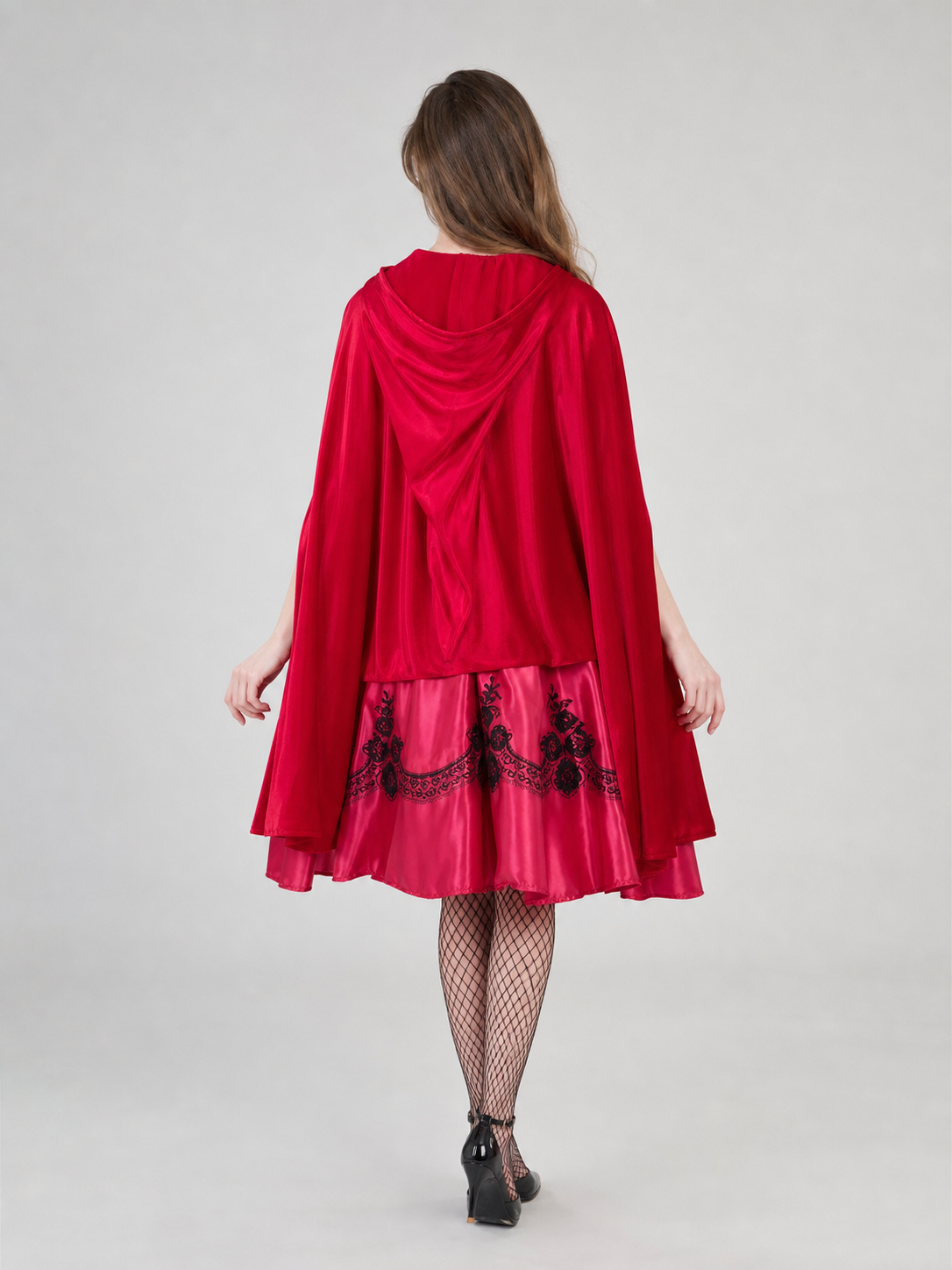 Gothic Halloween Costume: Dress, Cloak, and Stockings