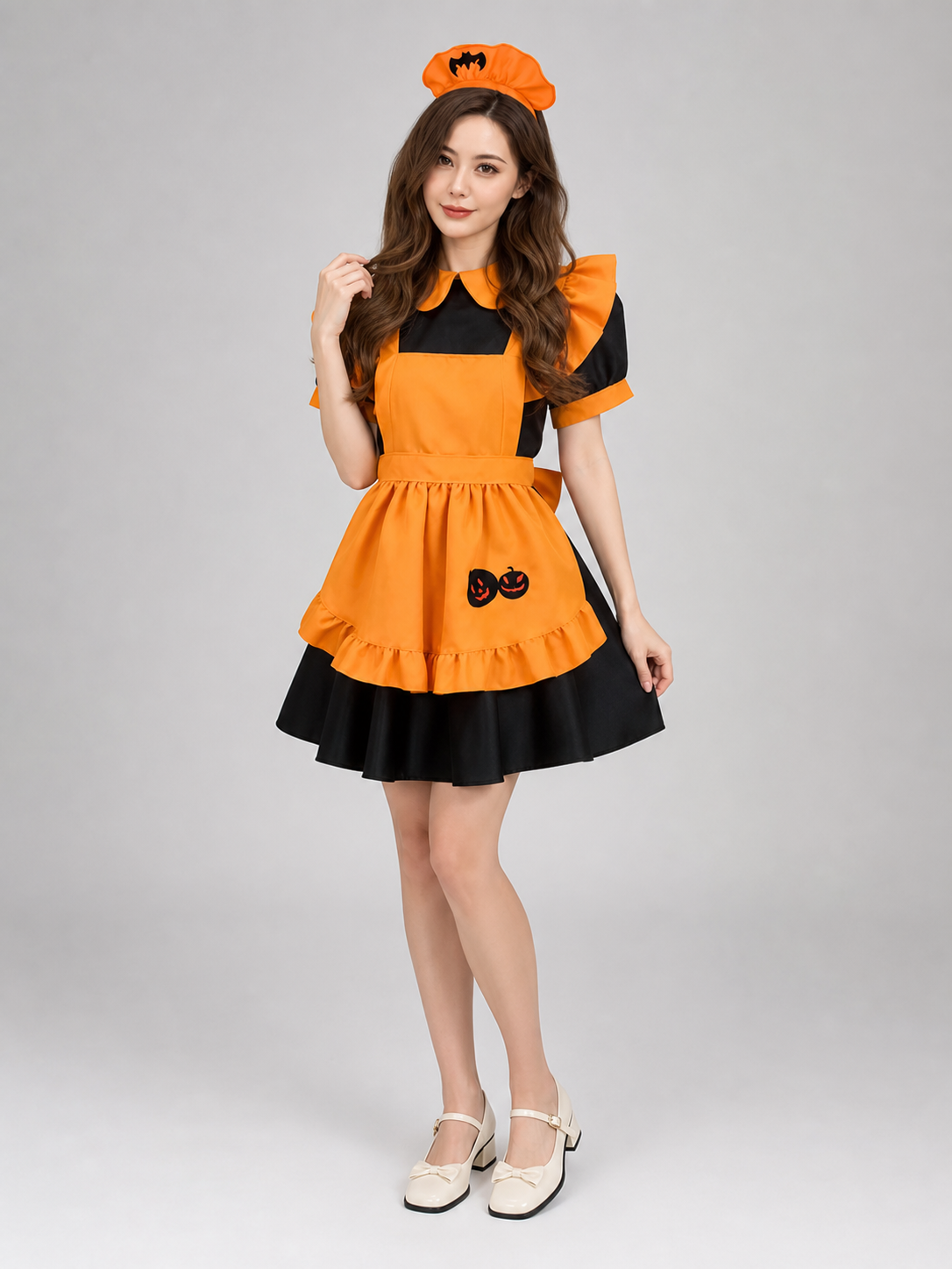 Women's Pumpkin Halloween Dress Costume, Lolita