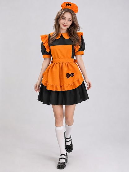 Women's Pumpkin Halloween Dress Costume, Lolita