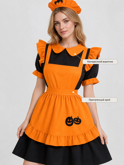 Women's Pumpkin Halloween Dress Costume, Lolita