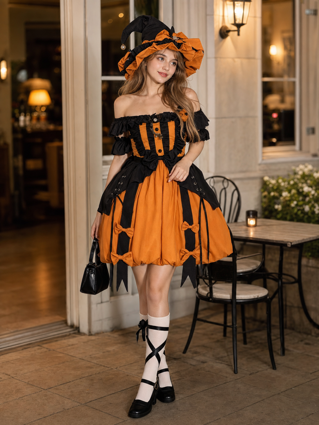 Lolita Halloween Witch Costume: Dress and Hat