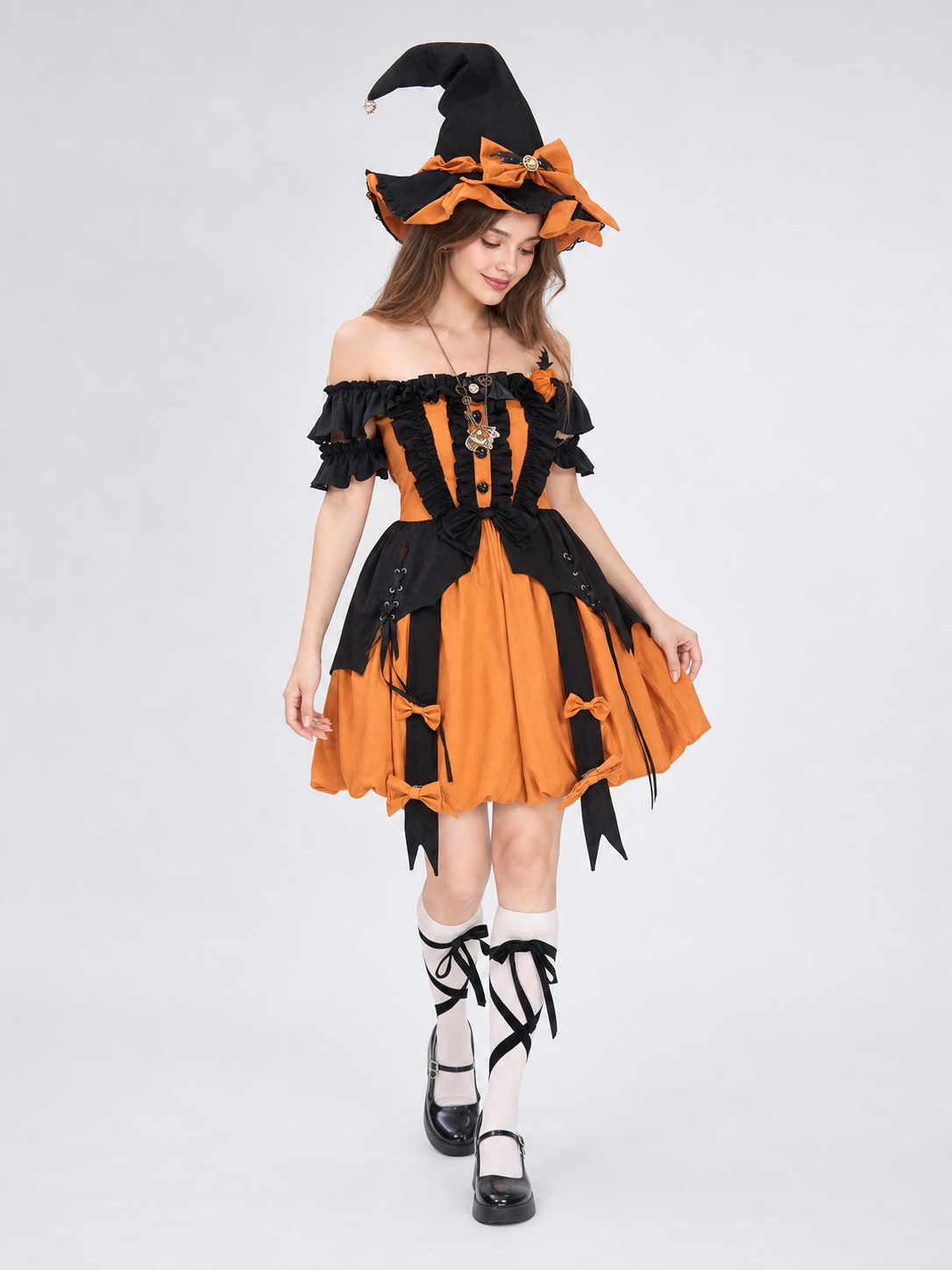 Lolita Halloween Witch Costume: Dress and Hat