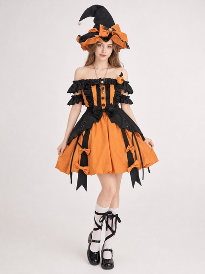 Lolita Halloween Witch Costume: Dress and Hat