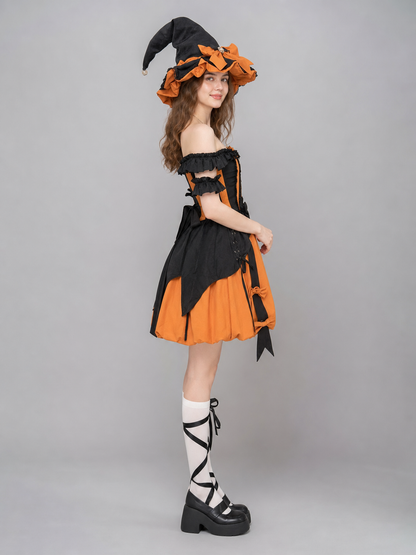 Lolita Halloween Witch Costume: Dress and Hat