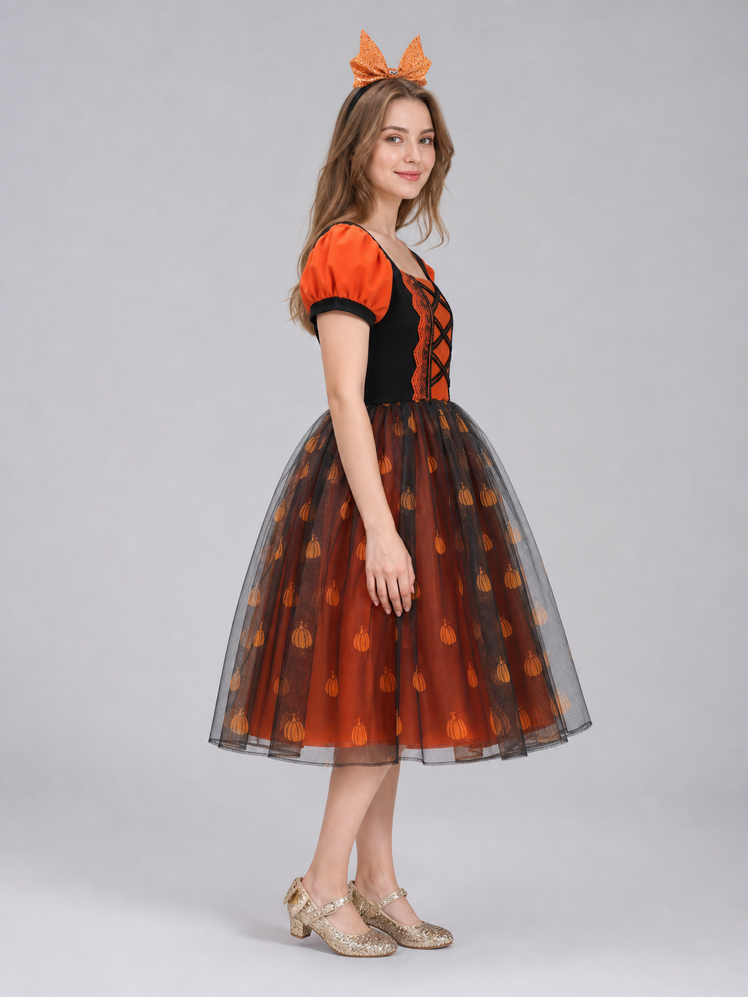 Girls' Pumpkin Halloween Dress