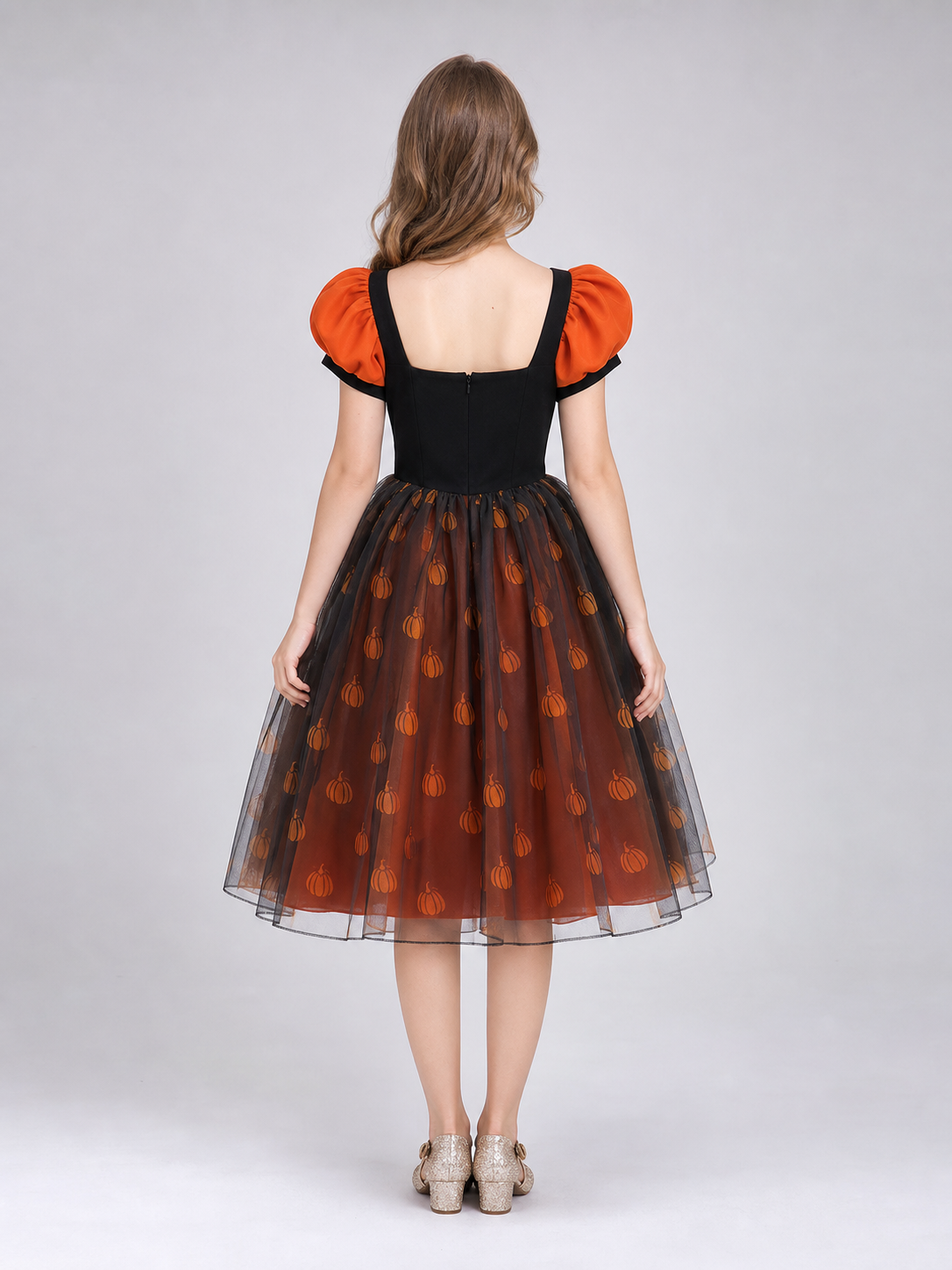 Girls' Pumpkin Halloween Dress