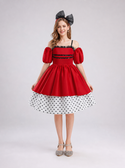Girls' Halloween Pumpkin Costume Dress with Headband