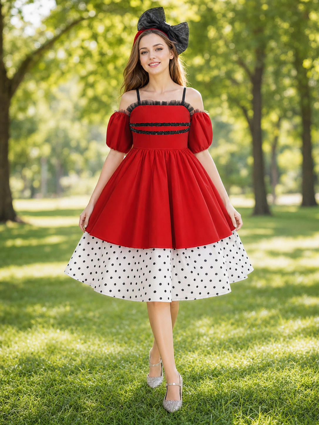 Girls' Halloween Pumpkin Costume Dress with Headband
