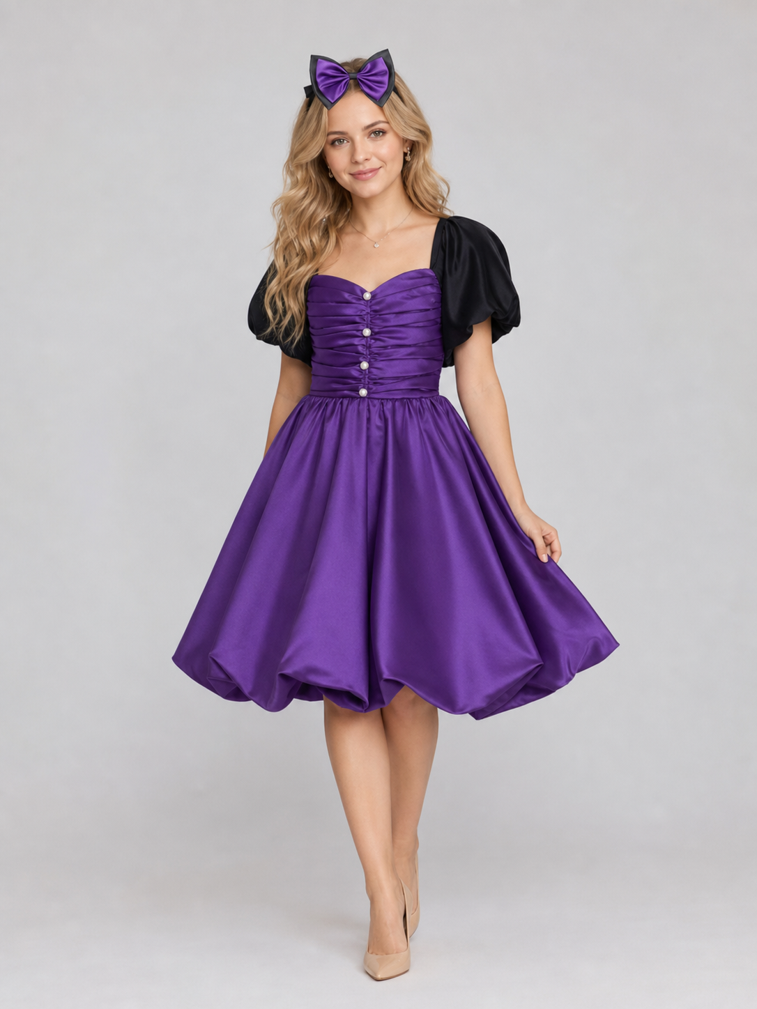 Halloween Pumpkin Dress for Girls with Headband
