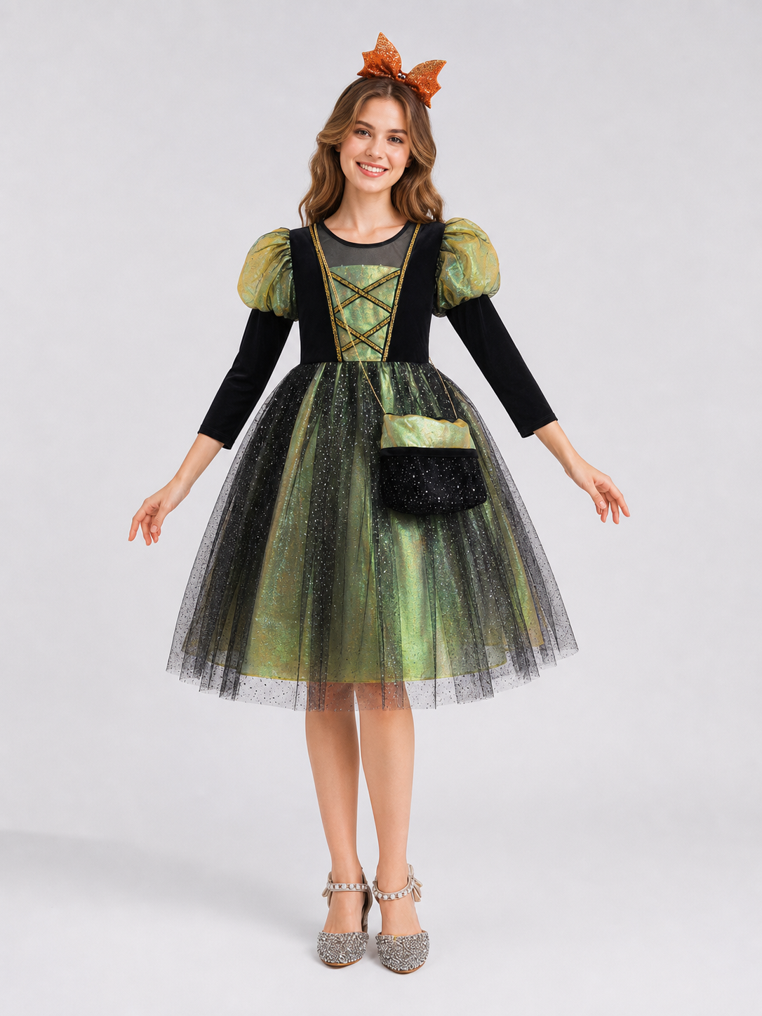 Kids' Halloween Costume Dress, Pumpkin Look