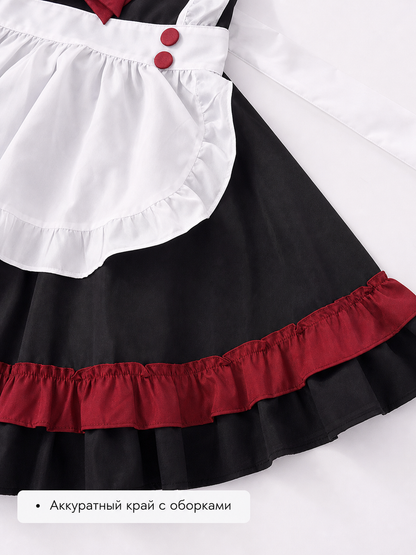 Lolita maid cosplay costume, black and red