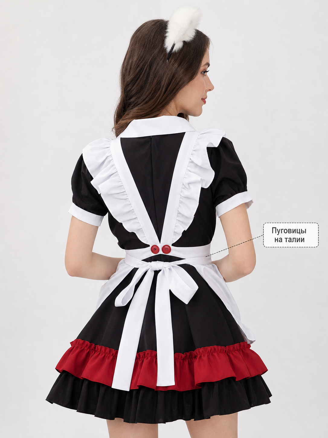 Lolita maid cosplay costume, black and red