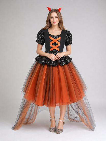 Pumpkin Halloween Costume Dress for Girls