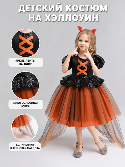 Pumpkin Halloween Costume Dress for Girls