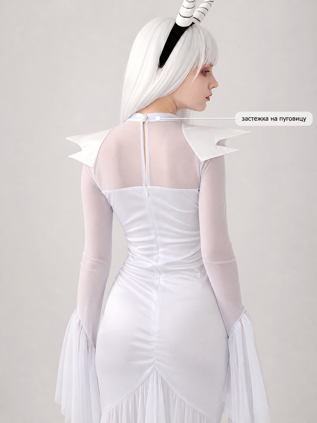 Little Devil Costume: Long Dress and Horns