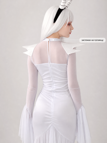 Little Devil Costume: Long Dress and Horns