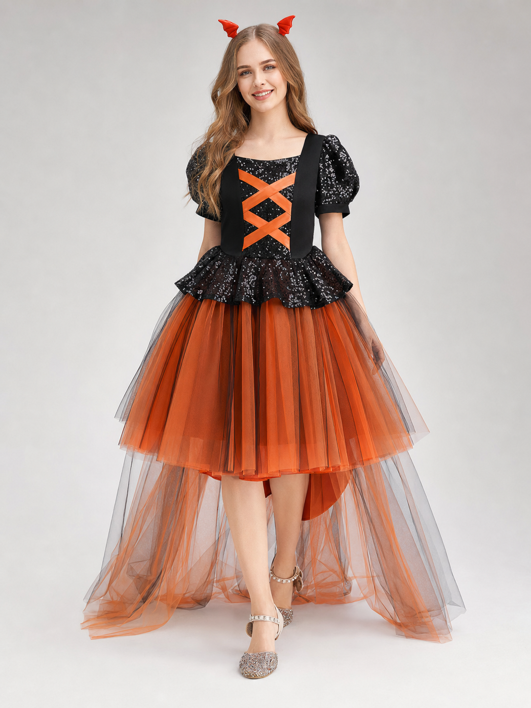 Pumpkin Halloween Costume Dress for Girls