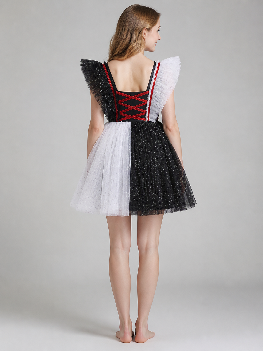 Girls' Pumpkin Halloween Dress back view 2