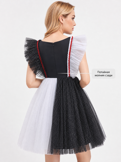 Girls' Pumpkin Halloween Dress back detail view 2