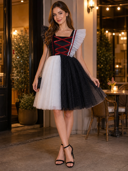 Girls' Pumpkin Halloween Dress evening scene view 2