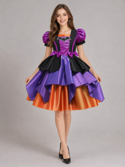 Kids' Halloween Witch Costume with Hat and Purse