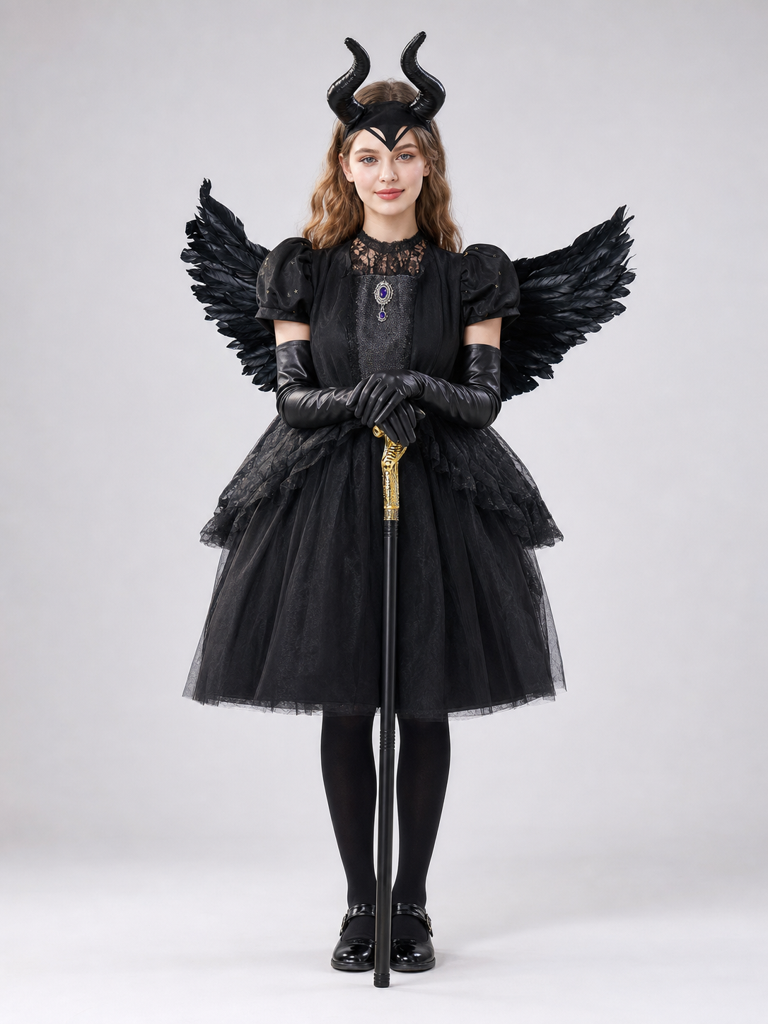 Children’s Halloween Dress with Wings and Horns