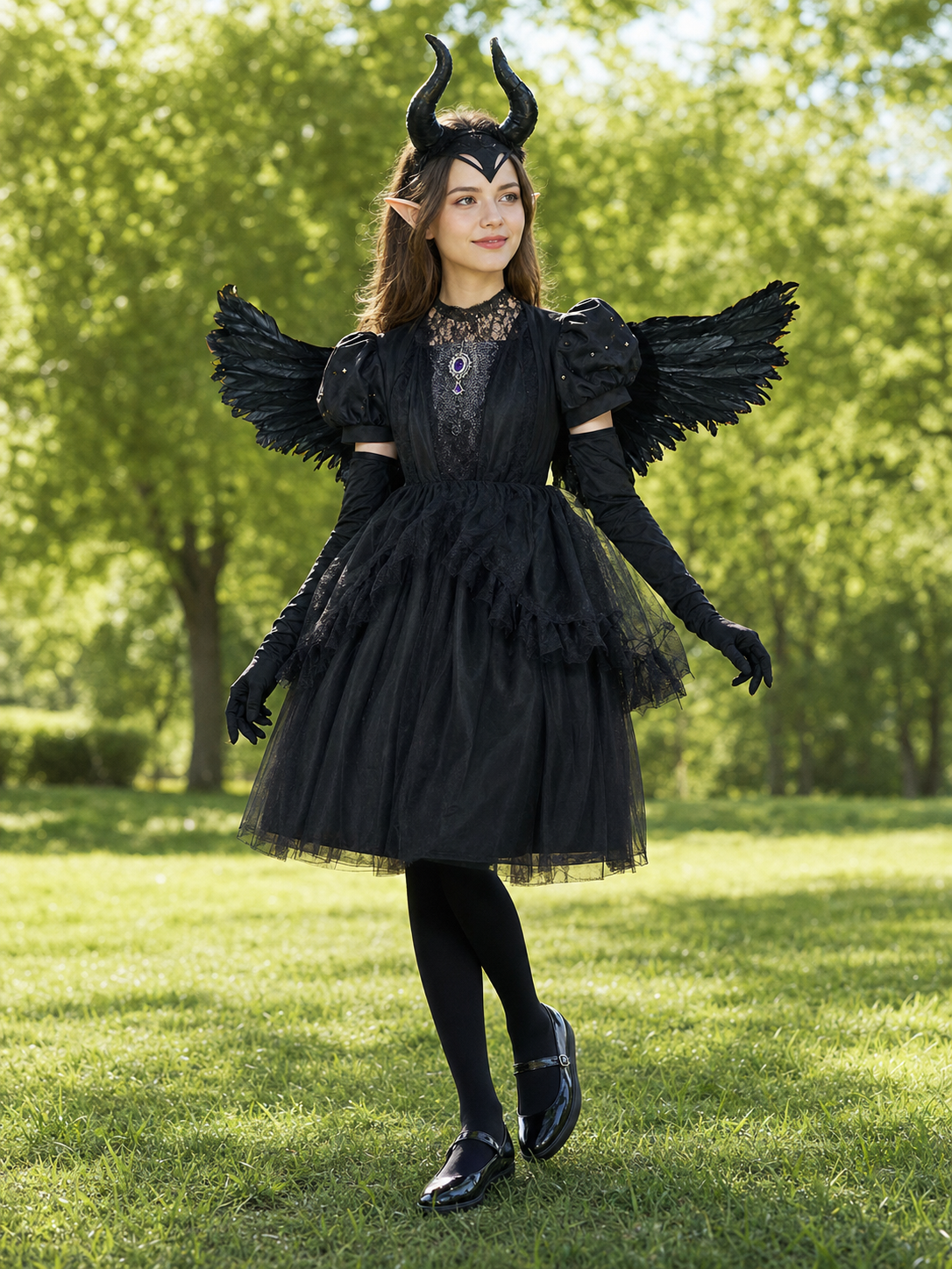 Children’s Halloween Dress with Wings and Horns
