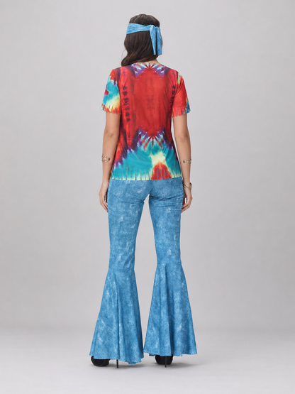70s Disco Costume with Top, Vest, and Flared Pants
