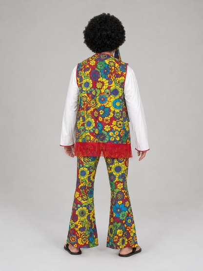60s Retro Hippie Costume with Wig and Glasses