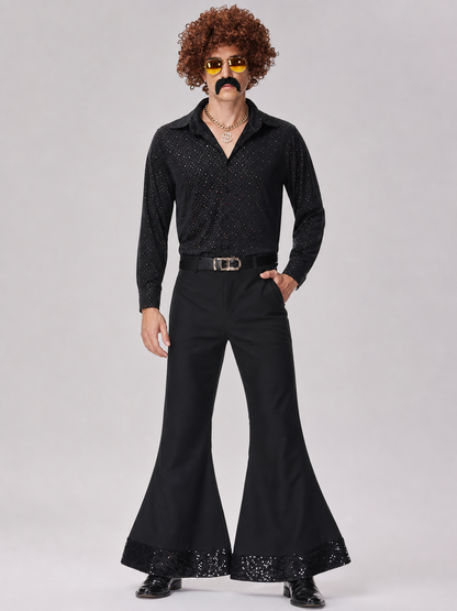 Retro 70s disco costume with shirt and pants