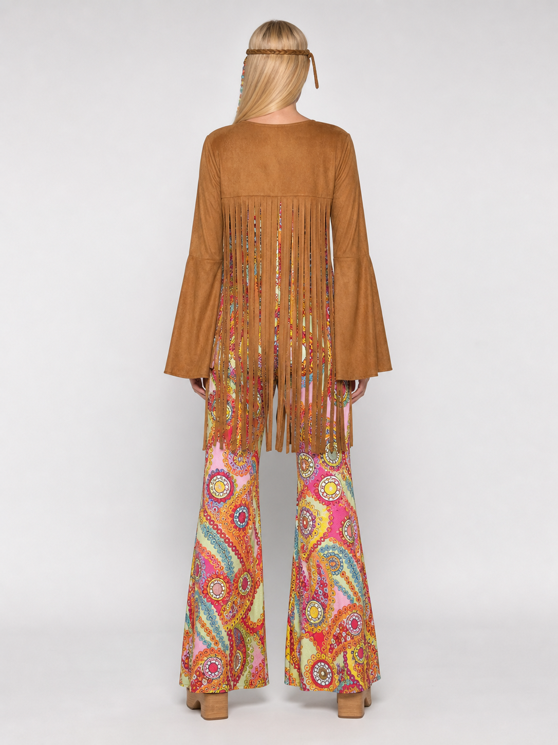 70s Hippie Costume with Fringe and Headband