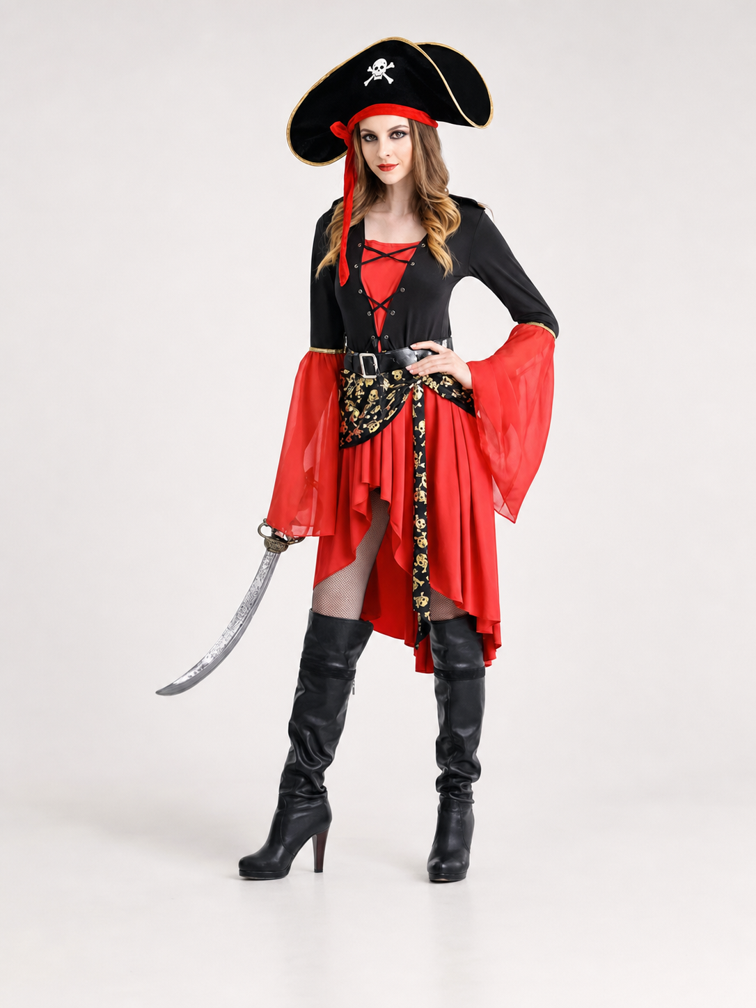 Pirate costume with hat and dress