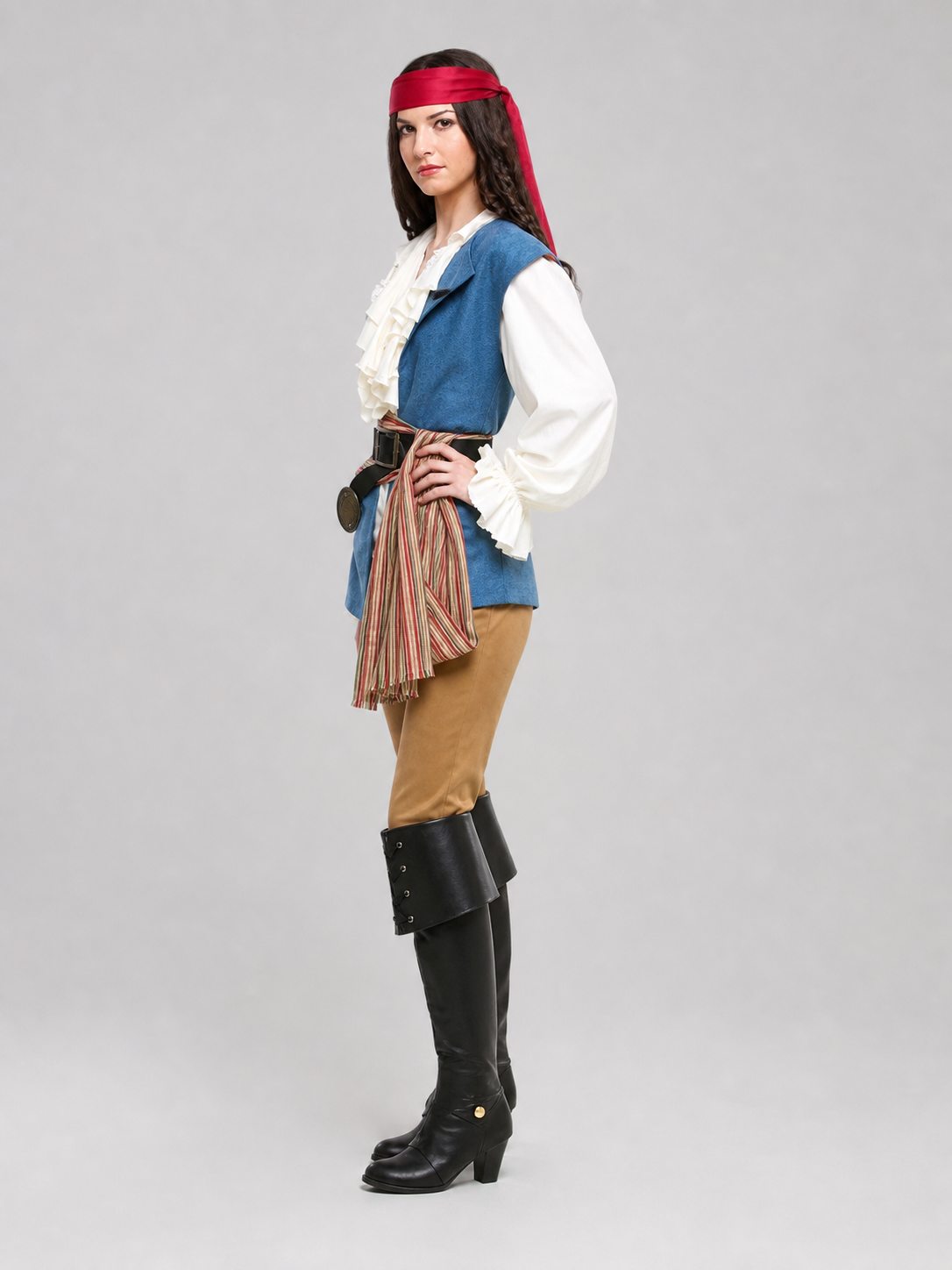 Pirate Costume with Blouse, Vest, and Headband