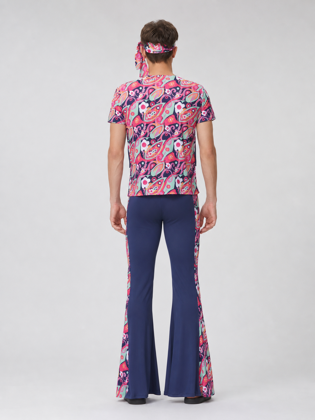 Retro disco costume with shirt, pants, and bandana