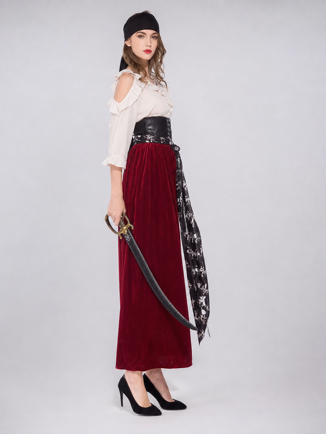 Pirate Carnival Costume with Corset and Skirt