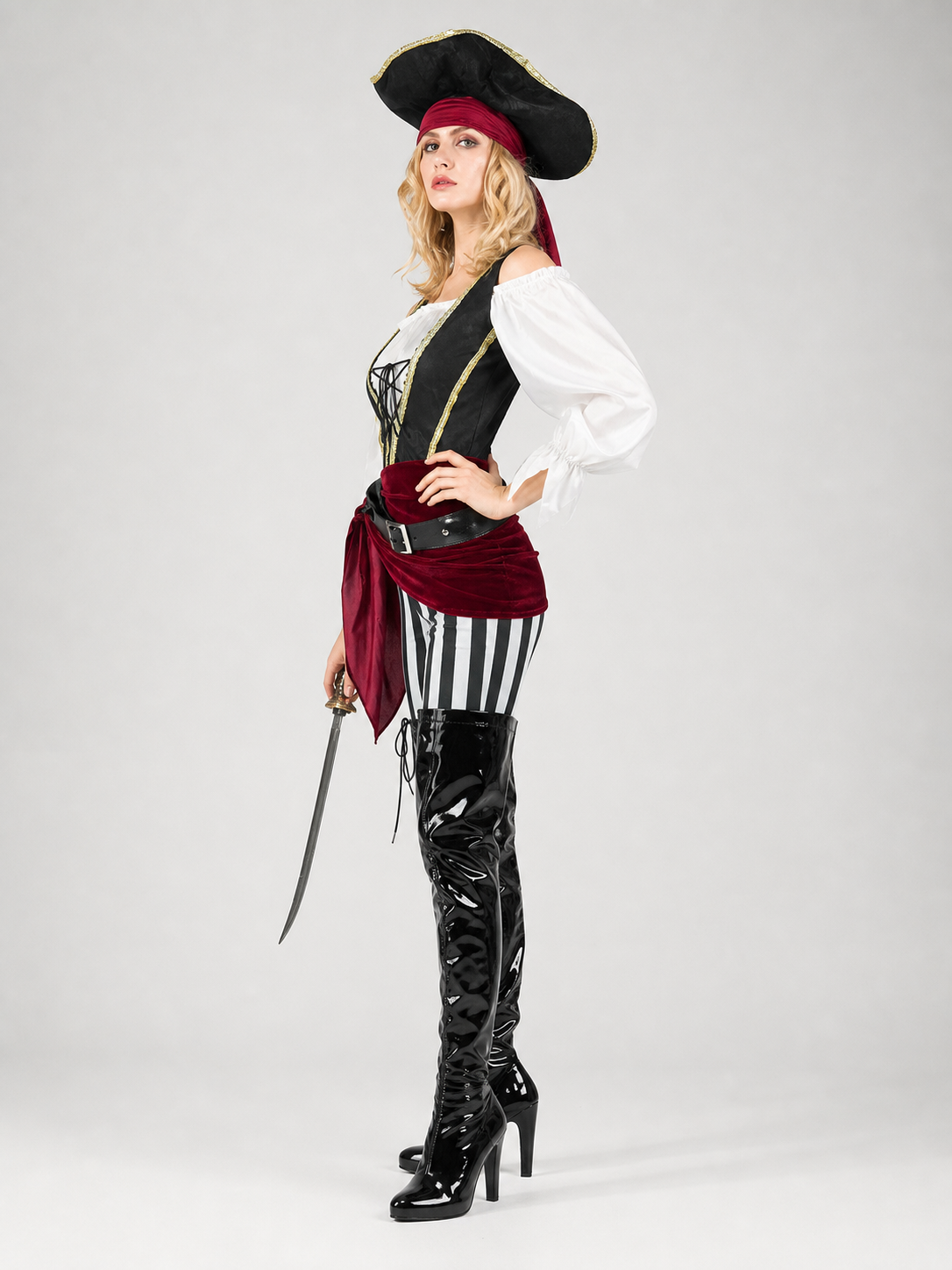 Pirate Costume with Hat and Boots