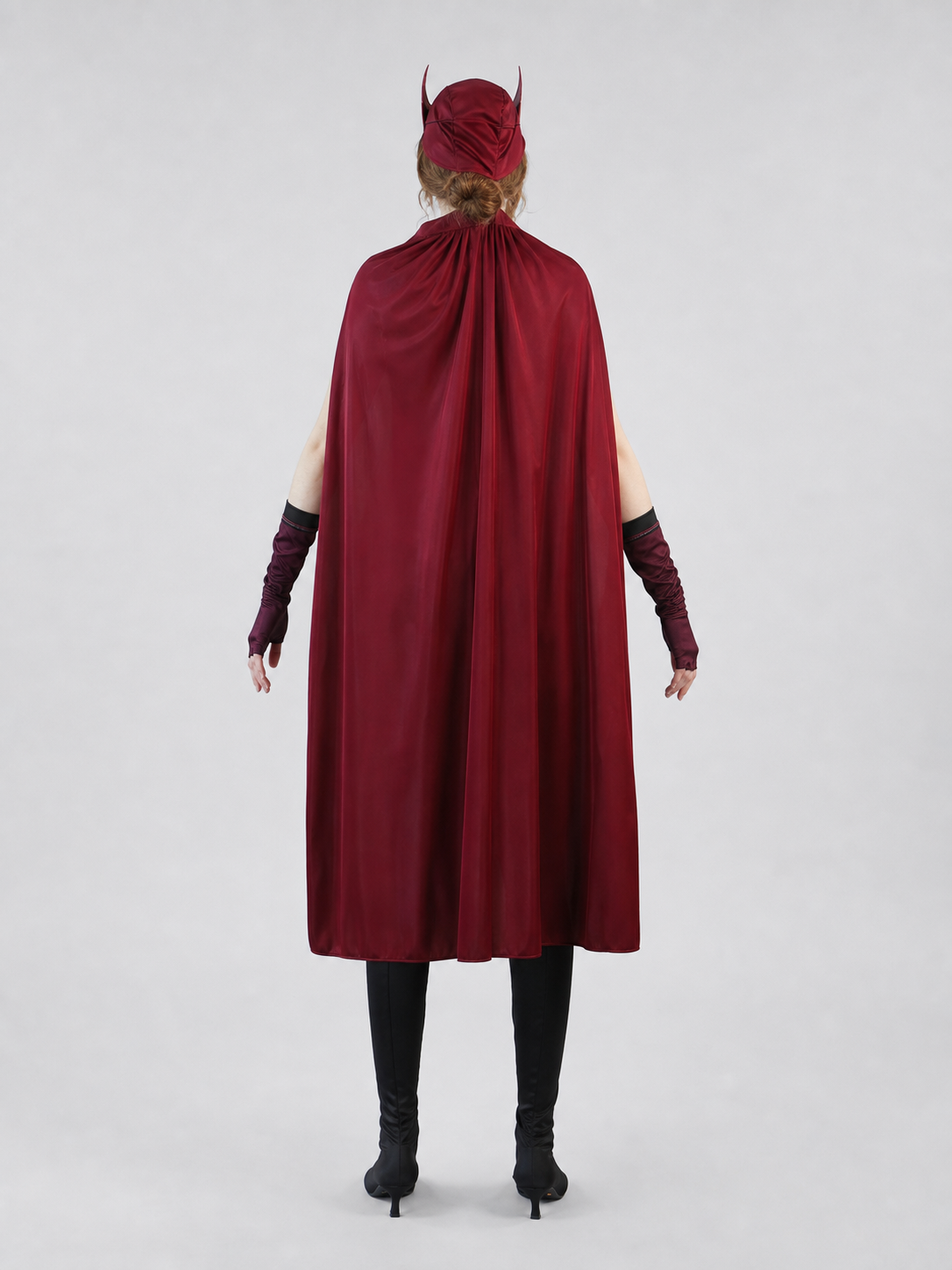Scarlet Witch-style superhero costume with cape