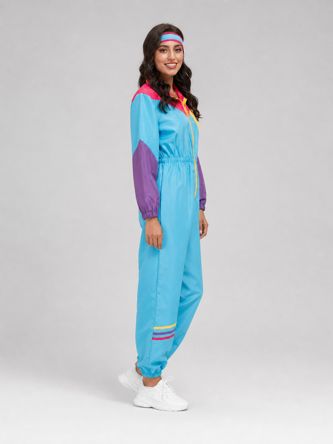 70s Retro Disco Jumpsuit with Headband