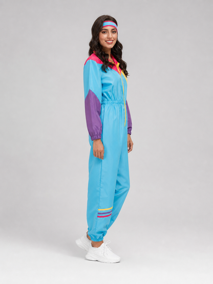 70s Retro Disco Jumpsuit with Headband