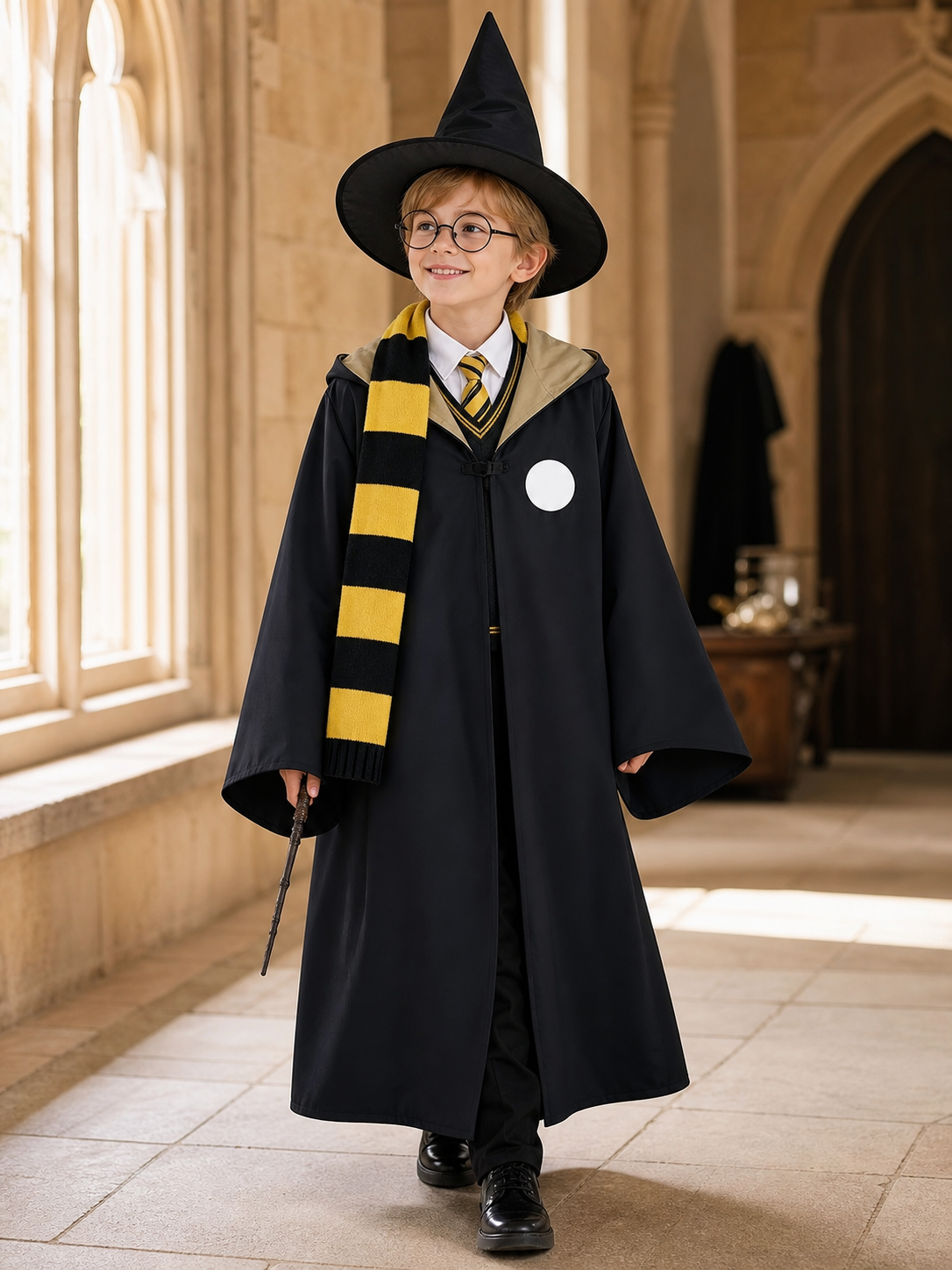 Halloween Wizard Costume with Robe and Hat