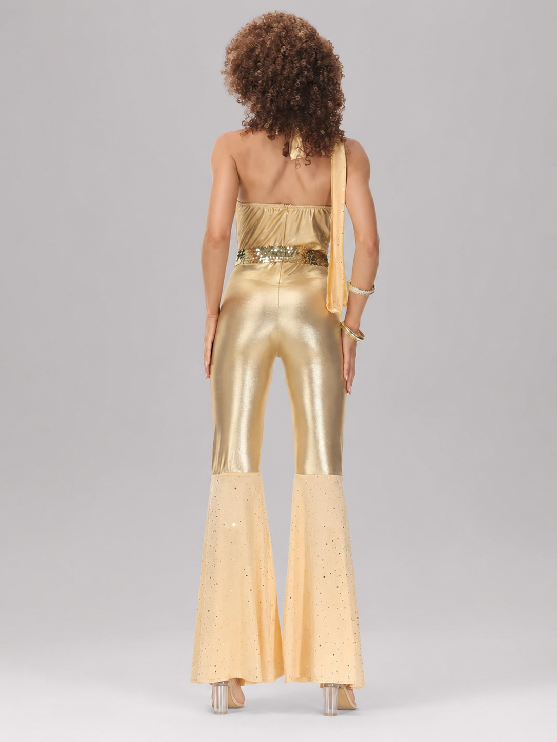 ’80s Disco Costume: Retro Halter Jumpsuit