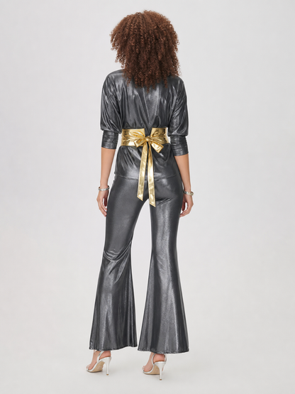 Retro disco costume: top, pants, and wide belt
