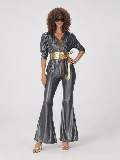 Retro disco costume: top, pants, and wide belt