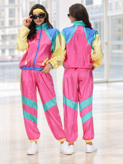 Retro disco carnival costume set with zipper