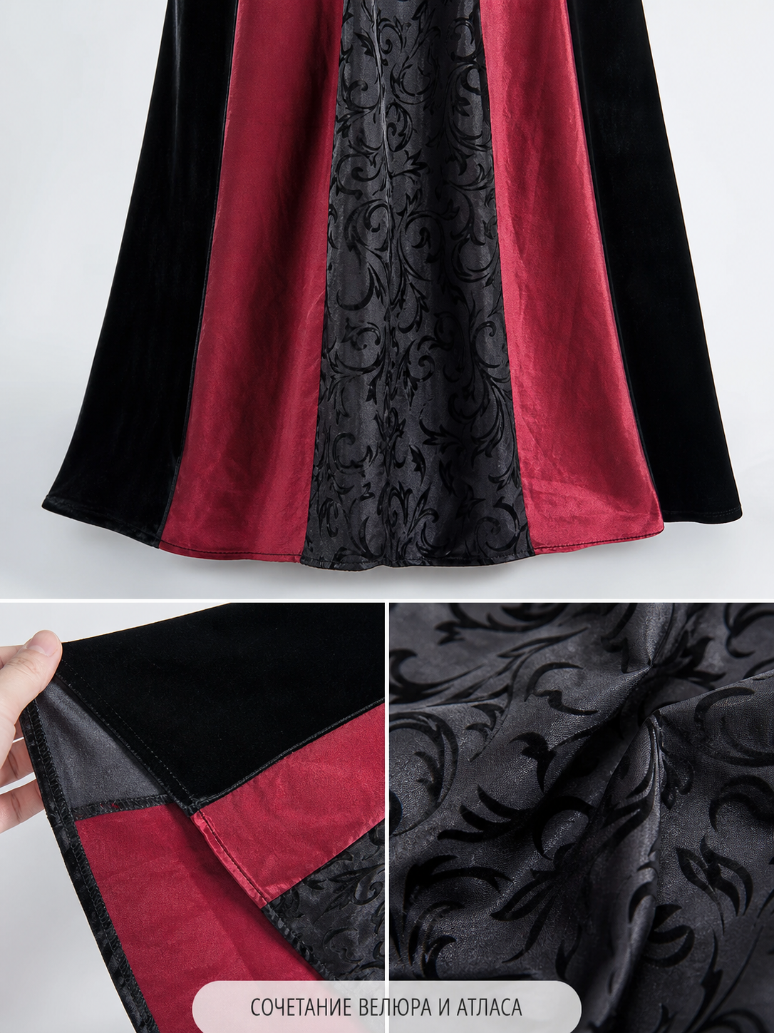 Gothic Halloween Costume Dress with Collar