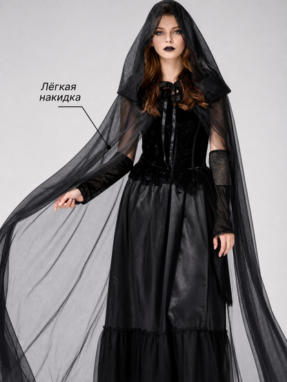 Women's Gothic Hooded Dress Costume