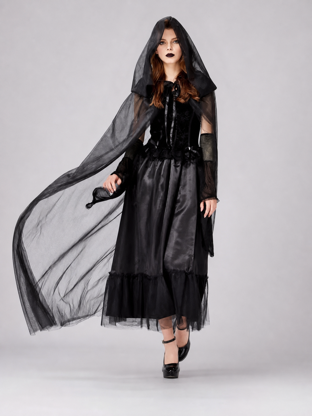 Women's Gothic Hooded Dress Costume