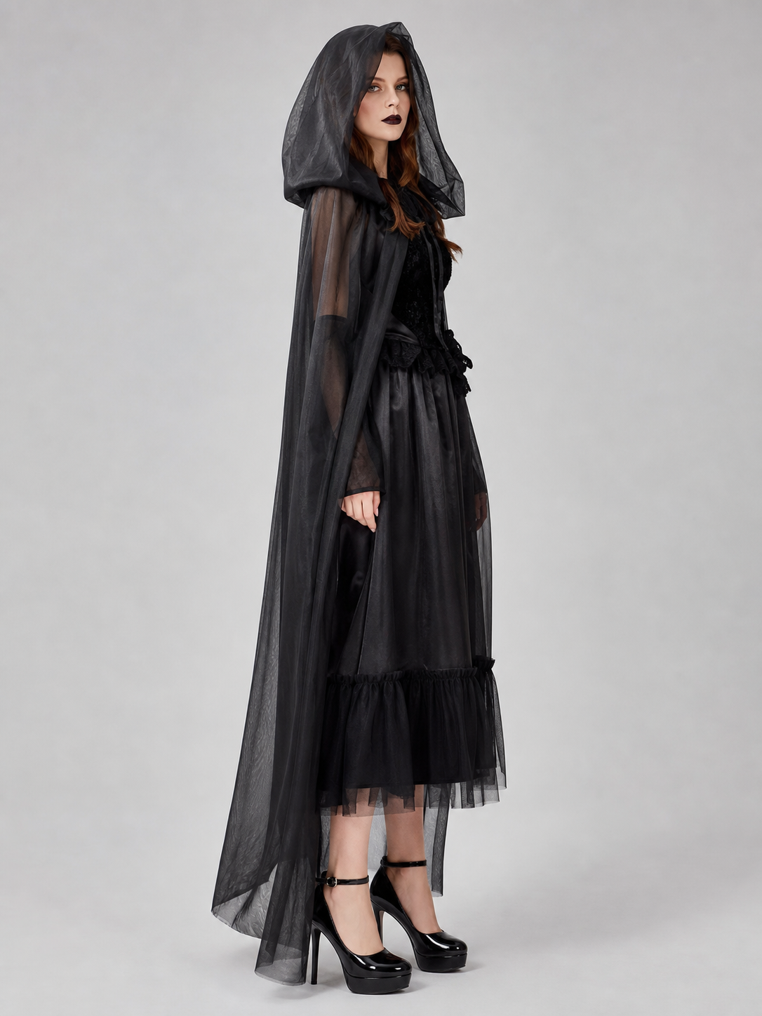 Women's Gothic Hooded Dress Costume