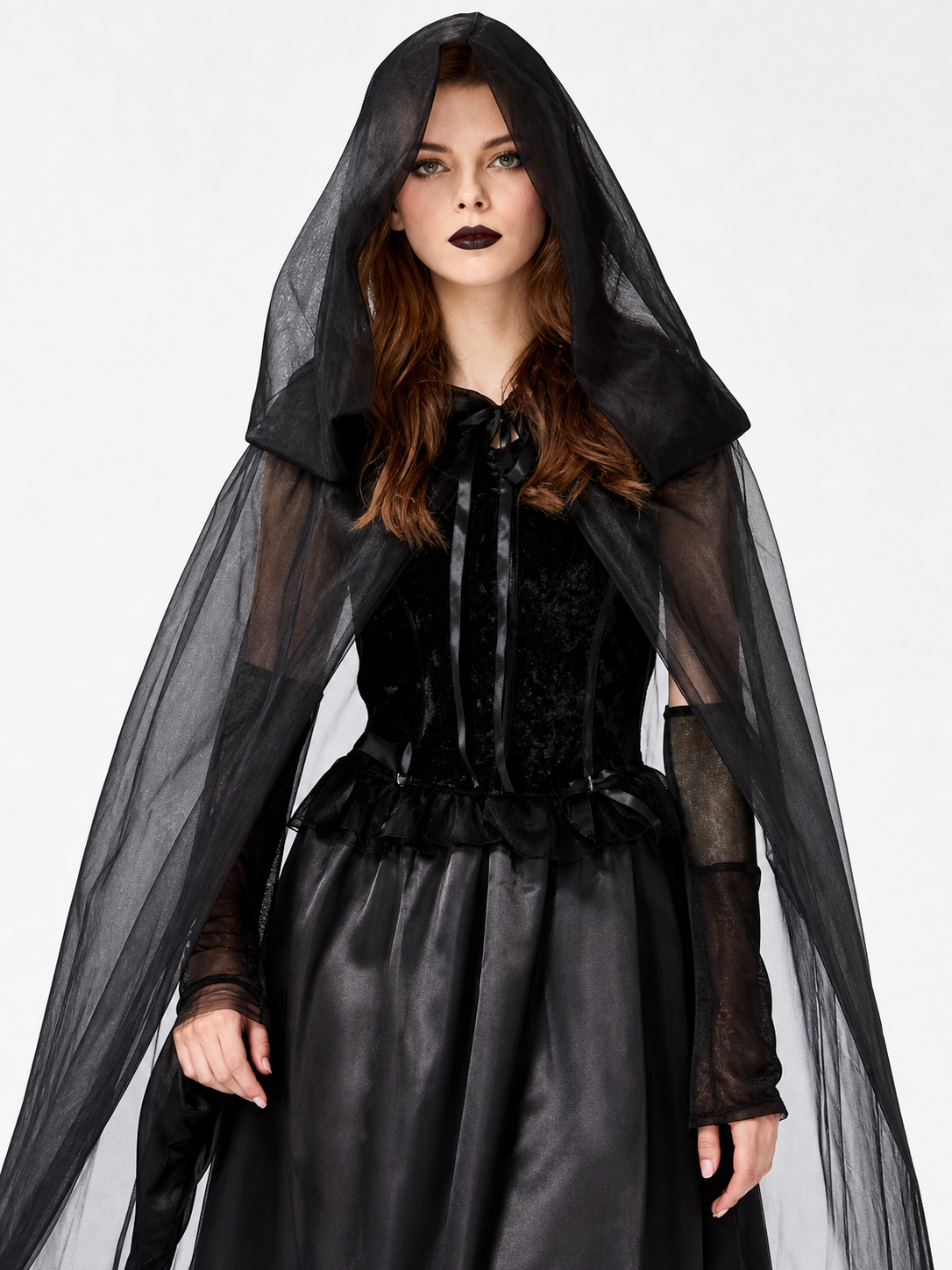 Women's Gothic Hooded Dress Costume