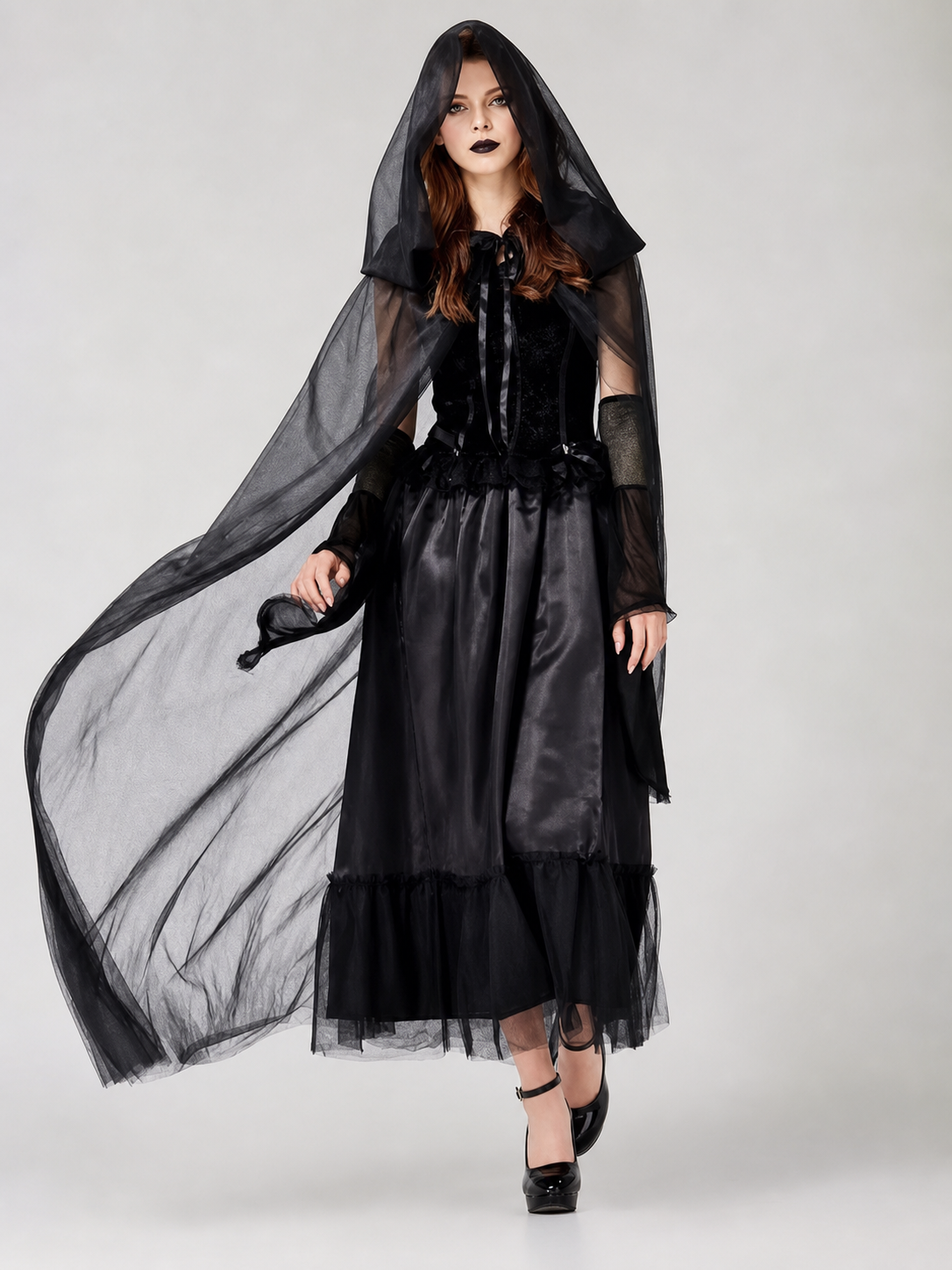 Women's Gothic Hooded Dress Costume